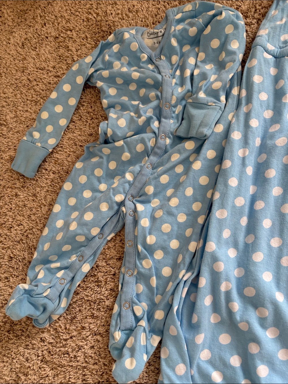 Baby be mine labor gown, newborn onesie and hat, and footie pajamas 3-6 month - Picture 3 of 3